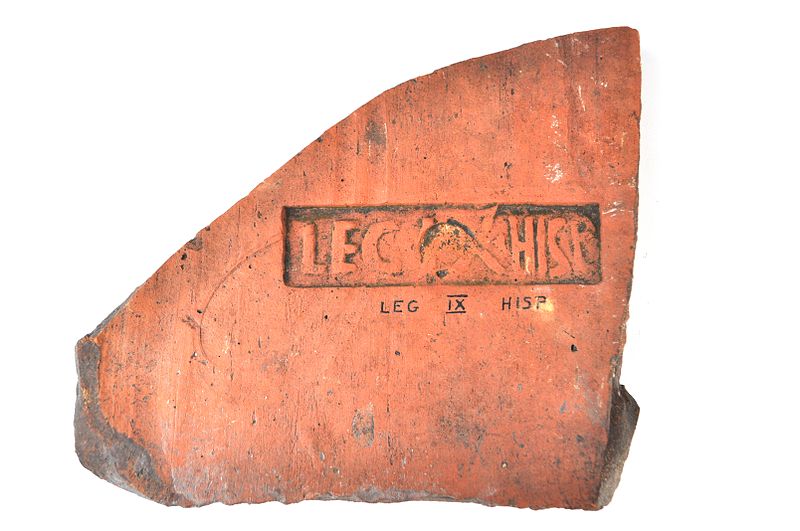 Roman tegula with "Legio IX Hispana" stamp, found in Caerleon, Wales. Image courtesy of York Museums Trust.