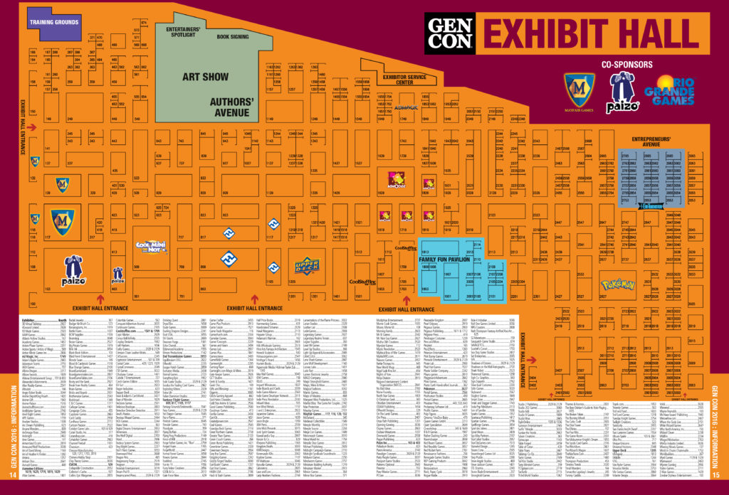 GenCon 2016 Exhibit Hall Map