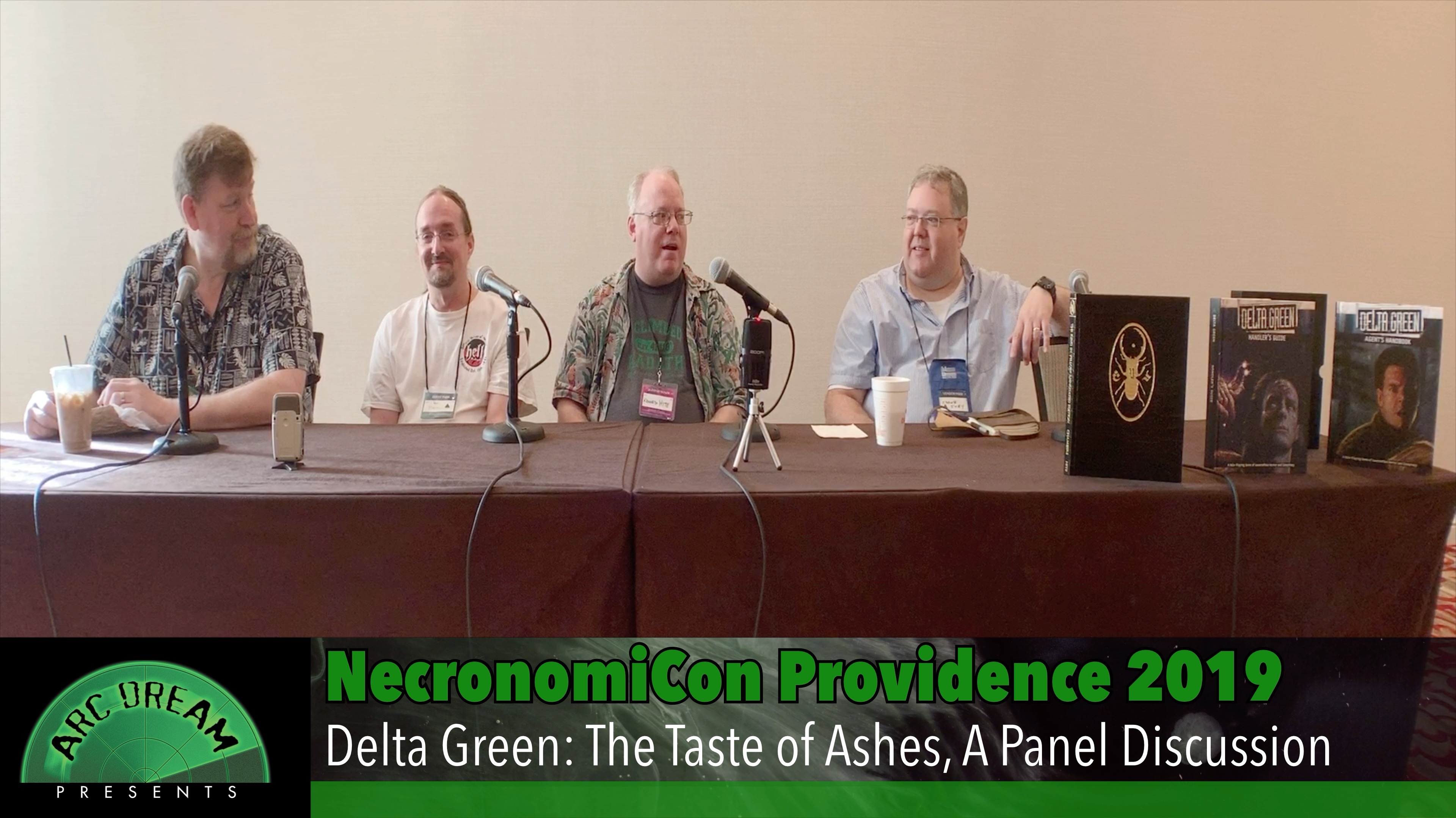 Adam Scott Glancy, Daniel Harms, Kenneth Hite, and Shane Ivey banter about Delta Green at NecronomiCon Providence 2019.
